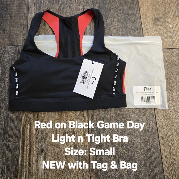 ZYIA Red and Black Racerback Sports Bra - Picture 5 of 5